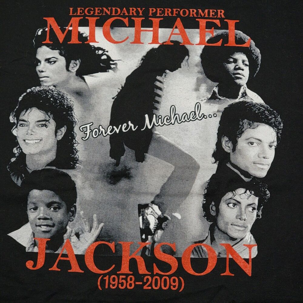Michael Jackson Forever Michael SS Black Unisex Tee  - Size 4XL